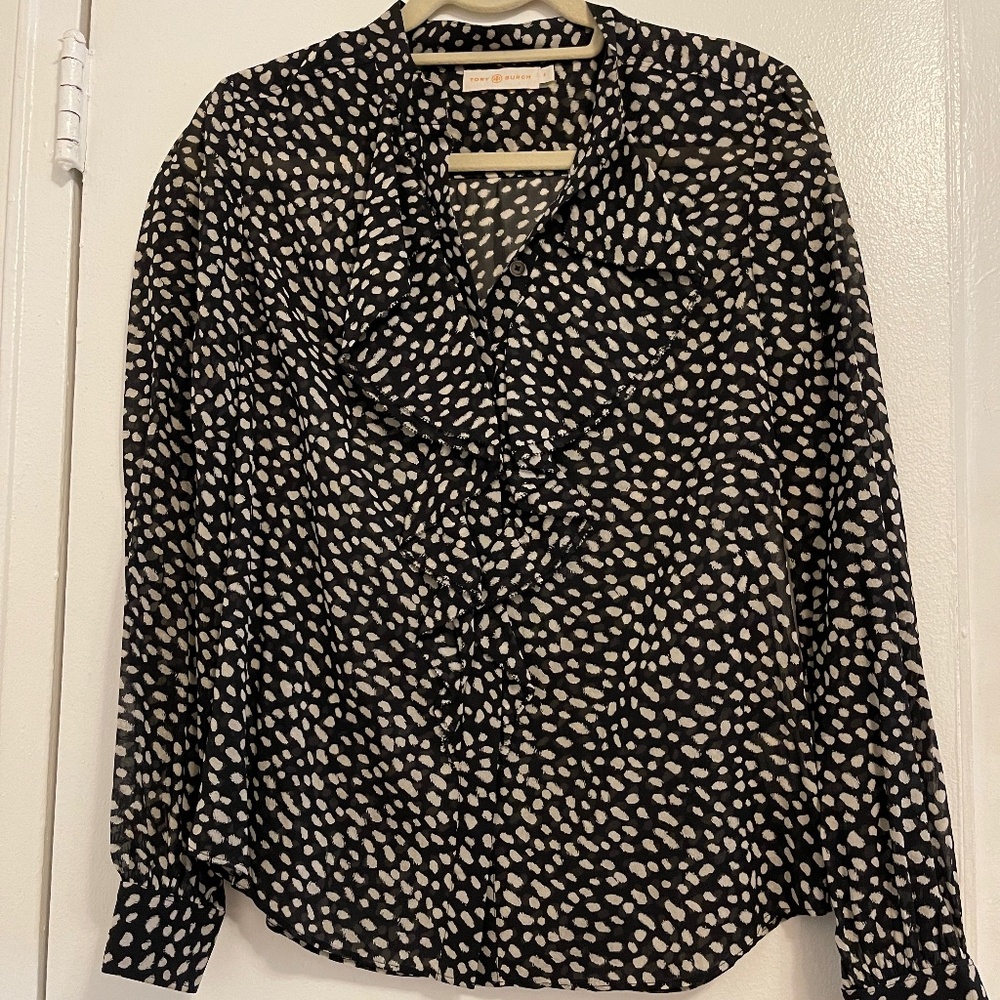 Tory Burch ruffle front blouse